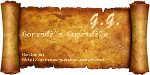 Gorzsás Gusztáv névjegykártya